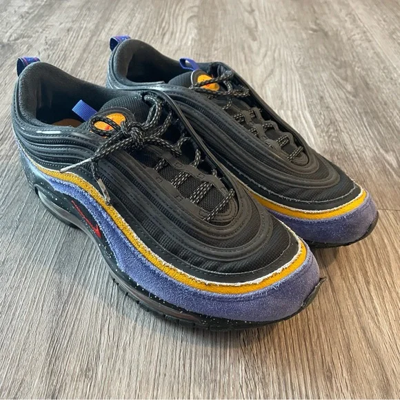 NIKE Air Max 97 ACG Terra Black Blue Yellow Sneakers DB4611-400 - Picture 2 of 13